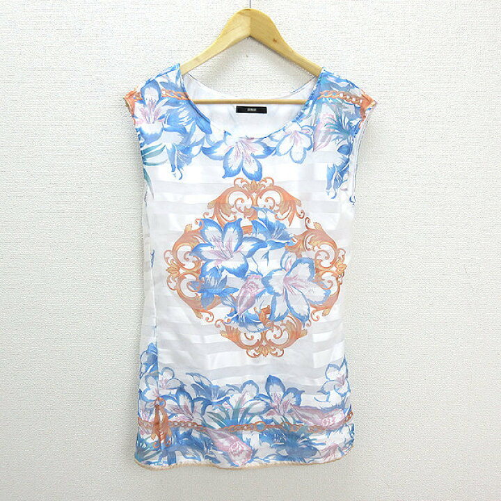☆ デュラス/DURAS 花柄 ノースリーブワンピース/裏地付き・ミニスカート【F】LADIES【中古】 マニライズ デュラス・ノースリーブワンピース