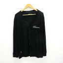 X★ バナナセブン/BANANA SEVEN チェッカーフラッグ ラメ入り ニットカーディガン【XL】黒MENS/33【中古】