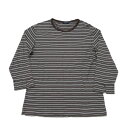 トゥモローランド/TOMORROWLANDボーダー七分カットソー【M】茶/T【中古】