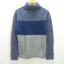 G■ポールスチュアート/PaulStuart タートルネックウールニットセーター【L】青系/men's/82【中古】■