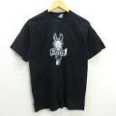 z■USA製■アンビル/anvil プリントTシャツ【M】黒/men's/60【中古】■
