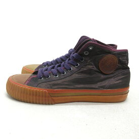 Q■【UK7.5】ピーエフ フライヤー/PF.FLYERS HI ナイロンスニーカー■紫/LADIES/27【中古】
