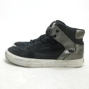 H■【26.5cm】スープラ/SUPRA ハイカットキャンバススニーカー/黒/LASIES■53【中古】