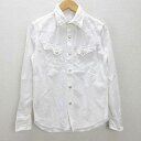 Q■日本製■マーカ/MARKA ダブルポケット長袖ウエスタンシャツ■白【 1 】MENS/細身/119【中古】