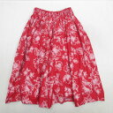 G■フラダンス用■パウスカート ハンドメイド フリーサイズ ハワイアン■赤/LADIES/20【中古】■