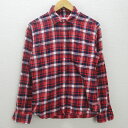 G■ユナイテッドアローズ/UNITED ARROWS B＆Y ネルシャツ/長袖シャツ チェック柄【L】赤系/men's/120【中古】■