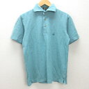 H■ポールスチュアート/PaulStuart 鹿の子地 半袖ポロシャツ【M】緑/MENS■21【中古】