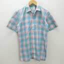 G■レトロ■ポールスチュアート/PaulStuart 半袖オープンカラーシャツ/チェック柄【S】マルチカラー/men's/100【中古】■