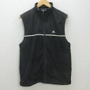 G■アディダス/adidas GOLF フルジップベスト/ゴルフウェア【M】黒/men's/10【中古】■