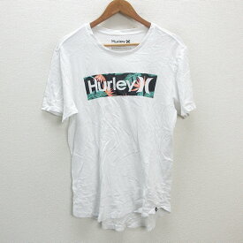s■ハーレー/Hurley ロゴプリント 半袖Tシャツ【M】白/MENS/45【中古】