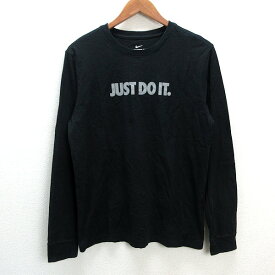 s■ナイキ/THE NIKE TEE JUST DO ITプリント ロングスリーブTシャツ【L】黒/MENS/30【中古】