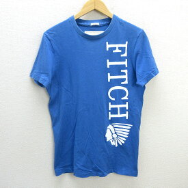 z■アバクロンビー&フィッチ/Abercrombie&Fitch プリントTシャツ【M】青/MENS/174【中古】■