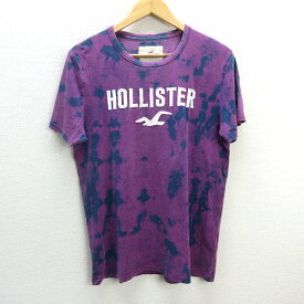 z■ホリスター/HOLLISTER ロゴタイダイTシャツ【L】紫/MENS/165【中古】■
