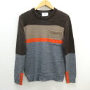 z■417エディフィス/417edifice ニットセーター マルチボーダー【S】灰茶系/men's/5【中古】