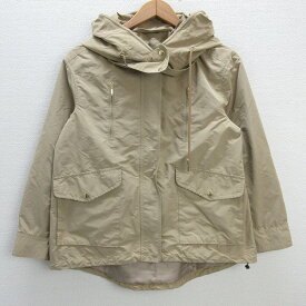 k■ユナイテッドアローズ/UNITED ARROWS GLR フーディナイロンジャケット/Aライン【36】ベージュ/LADIES■187【中古】