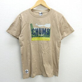 G■チャムス/CHUMS プリントTシャツ【M】ベージュ/men's/40【中古】■