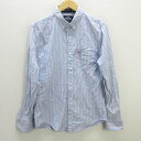z■ホリスター/HOLLISTER 長袖BDシャツ ストライプ柄【S】青系/MENS/77【中古】■