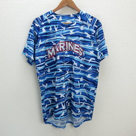 s■千葉ロッテマリーンズ/MARINES カモメ柄 レプリカユニフォーム/応援グッズ■青【 F 】MENS/105【中古】