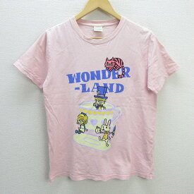 z■ランドリー/LAUNDRY プリントTシャツ【M】ピンク/men's/19【中古】■
