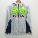 z■FINTA/フィンタ フルジップパーカ サッカー フットサル トレーニングウエア【M】灰/men's/57【中古】
