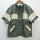 k■エレッセ/ellesse GOLF ロゴプリント 半袖ゴルフジャンパー【LL】カーキ/MENS■49【中古】