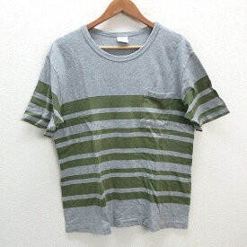 s■ユナイテッドアローズ/UNITED ARROWS ボーダー柄 半袖Tシャツ【L】灰/MENS/150【中古】