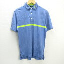 G■FJフットジョイ/FootJoy 半袖ドライポロシャツ/スポーツウェア【L】青系/men's/95【中古】■