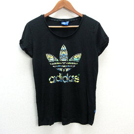 s■アディダス/adidas M69778 Butterfly トレフォイルロゴ Tシャツ【L】黒/LADIES/45【中古】