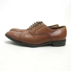 H■【25.5cm】マッシモ/MASSIMO G キャップトゥ レザーシューズ ビジネス ヴィサルノ取り扱い/茶/MENS■41【中古】