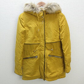 s■ザラ/ZARA trf outer wear フード付き 中綿コート【USA XS】黄/LADIES/24【中古】