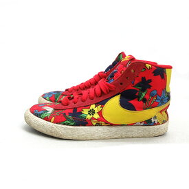 y■【23.5cm】ナイキ/NIKEブレザーミッドBLAZER MID TEXTILE PRINTナイロンシューズ■赤LADIES/52【中古】