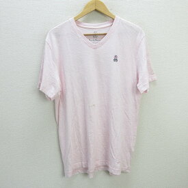z■サイコバニー/Psycho Bunny VネックTシャツ【5】ピンク/men's/27【中古】■