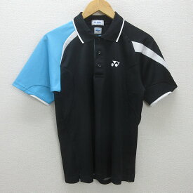 G■ヨネックス/YONEX ドライポロシャツ/スポーツウェア【M】黒/men's/49【中古】■