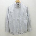 H■ポールスチュアート/PaulStuart 長袖ボタンダウンシャツ【M】灰色/MENS■84【中古】