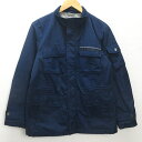 H■ドゥクラッセ/DOCLASSE 中綿ジャケット ブルゾン【M】紺/MENS■58【中古】