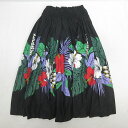 G■フラダンス用■ハンドメイド パウスカート フリーサイズ ハワイアン/LADIES■黒/8【中古】