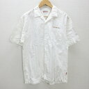 G■ミキハウス/MIKI HOUSE 半袖オープンカラーシャツ/日本製【L】白/men's/61【中古】■