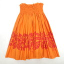 G■フラダンス用■ ハンドメイド パウスカート フリーサイズ ハワイアン/LADIES■オレンジ/66【中古】