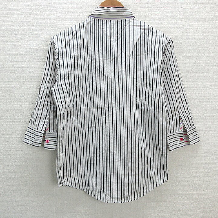 楽天市場】a□トミー/TOMMY HILFIGER ストライプ柄 七分袖シャツ【M 