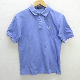 z■フレッドペリー/FRED PERRY 半袖ポロシャツ 鹿の子【M】紫/men's/57【中古】■