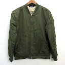 k■ジャックローズ/JACK ROSE 裏ボア MA-1ジャケット/ボンバージャケット【5】カーキ/MENS■200【中古】