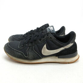 y■【23.5cm】ナイキ/NIKEインターナショナリスト ナイロンスニーカー■黒LADIES/50【中古】