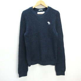 k■アバクロンビー＆フィッチ/Abercrombie&Fitch ローゲージニットセーター【L】紺/MENS■135【中古】