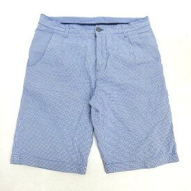 H■ザラマン/ZARA MAN ギンガムチェック柄 コットンショーツ ハーフパンツ【30】青/MENS■89【中古】