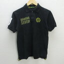 G■バナナセブン/BANANASEVEN 半袖ポロシャツ/鹿の子地【】黒/men's/107【中古】■