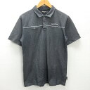 g■テーラーメイド/TaylorMade 半袖ポロシャツ/ゴルフウェア【O】黒灰系/men's/56【中古】■