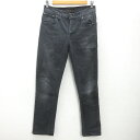 K■ITALY製■ヌーディージーンズ/NUDIE JEANS GRIM TIM ブラックデニムパンツ スリムジーンズ【W30 L32】MENS■32【中古】