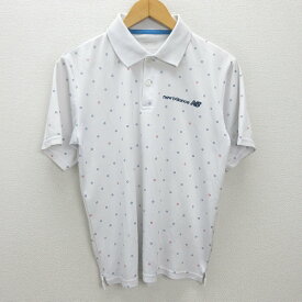 g■ニューバランス/New Balance 半袖ドライポロシャツ/ゴルフウェア【L】白/men's/5【中古】■