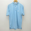 g■フットジョイ/footjoy 半袖ポロシャツ/ゴルフウェア【L】水色/men's/13【中古】■