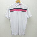 g■フットジョイ/footjoy 半袖ポロシャツ/ゴルフウェア【M】白/men's/18【中古】■